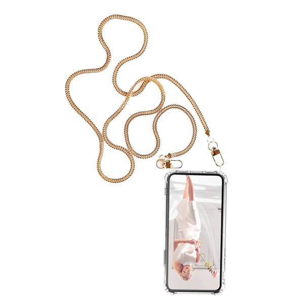 Boom iPhone 13 skal med mobilhalsband- Chain Gold