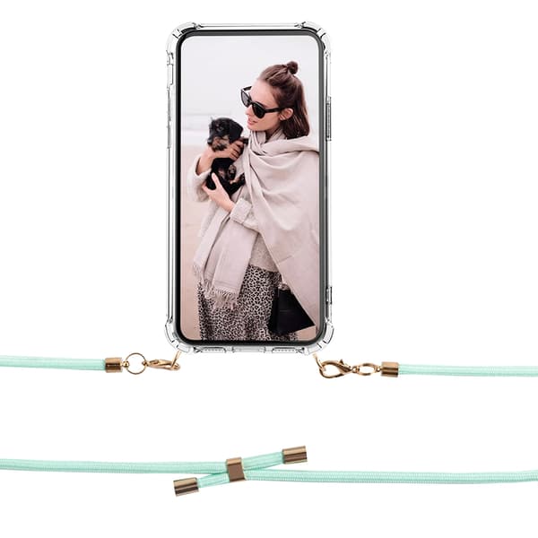 Boom iPhone 13 skal med mobilhalsband- Rope Mint