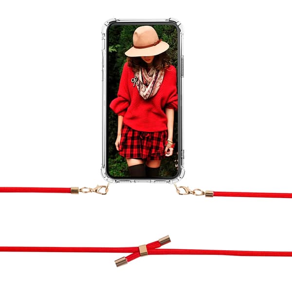 Boom iPhone 13 skal med mobilhalsband- Rope Red