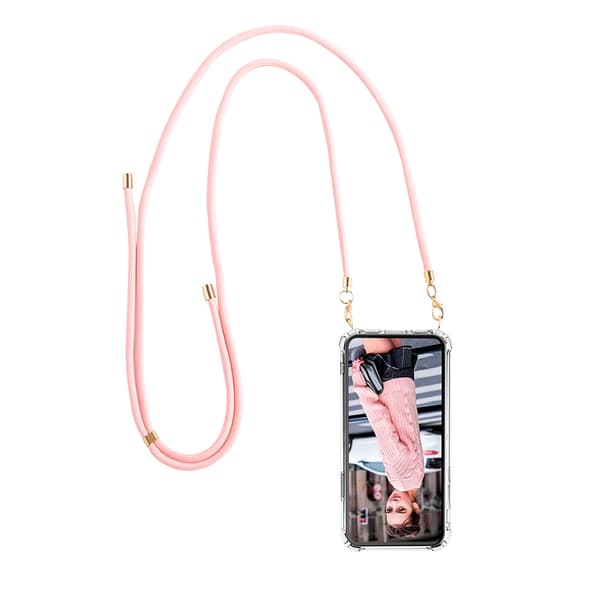 Boom iPhone 13 Mini skal med mobilhalsband- Rope Pink
