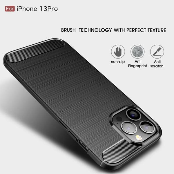 Carbon Fiber Texture Skal iPhone 13 Pro - Svart