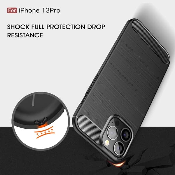 Carbon Fiber Texture Skal iPhone 13 Pro - Svart