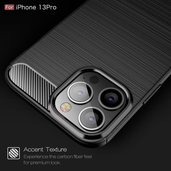 Carbon Fiber Texture Skal iPhone 13 Pro - Svart