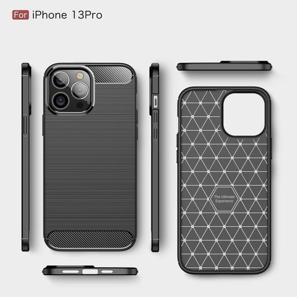 Carbon Fiber Texture Skal iPhone 13 Pro - Svart