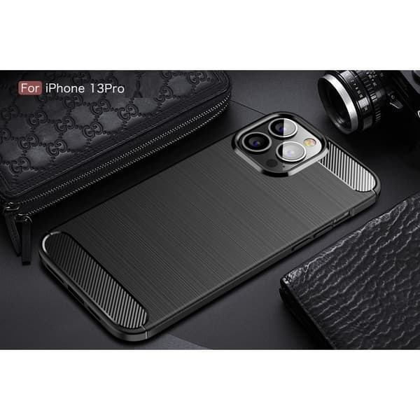 Carbon Fiber Texture Skal iPhone 13 Pro - Svart