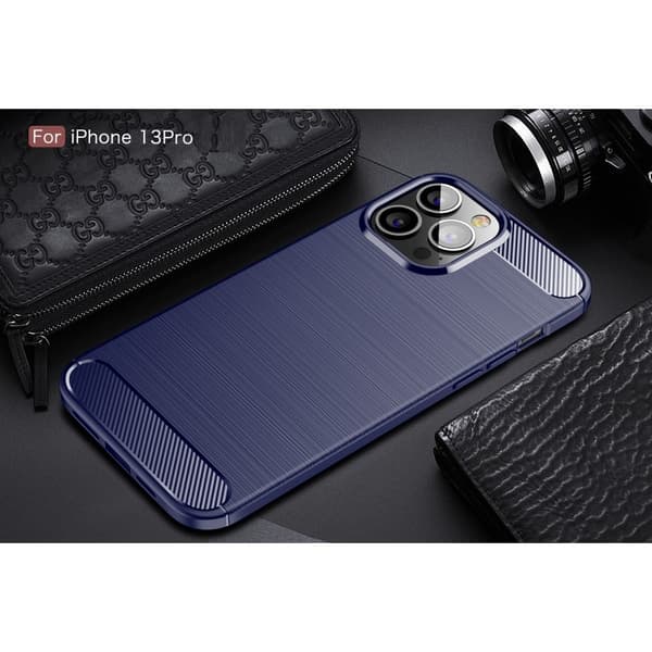 Carbon Fiber Texture Skal iPhone 13 Pro - Blå