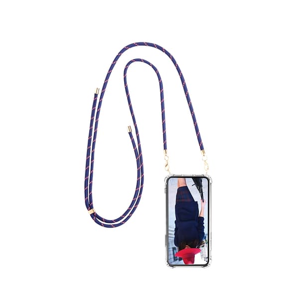 Boom iPhone 13 Pro skal med mobilhalsband- Rope RedBlue