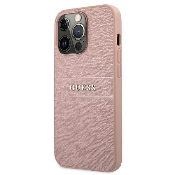 Guess iPhone 13 Pro Skal Max Saffiano Stripe - Rosa