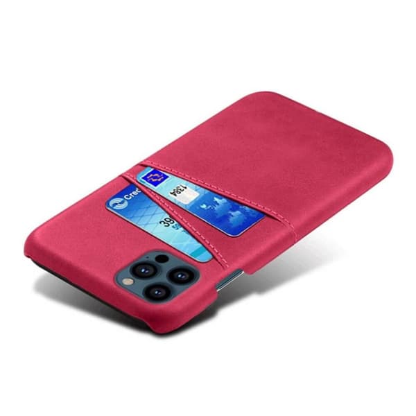 Retro Mobilskal med Kortplatser iPhone 13 Pro Max - Magenta