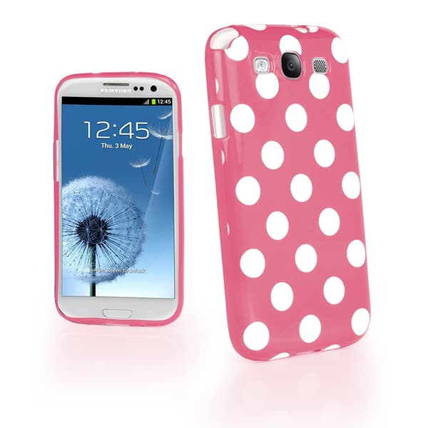 Polka dot FlexiCase Skal till Samsung Galaxy S3 i9300 (Rosa)