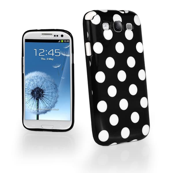 Polka dot FlexiCase Skal till Samsung Galaxy S3 i9300 (Svart)