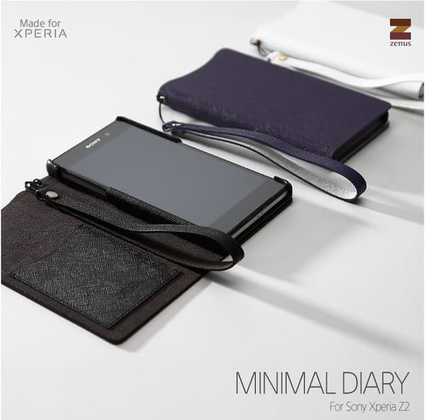 Zenus Minimal Diary Väska till Sony Xperia Z2 - Vit