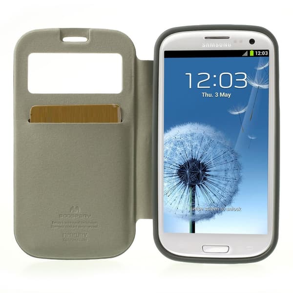 Mercury Bumper View Plånboksfodral till Samsung Galaxy S3 (Vit)