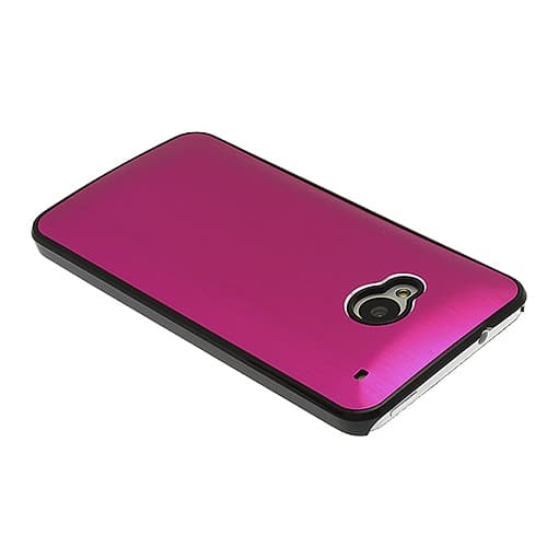 Metal Brushed Baksideskal till HTC One (M7) (Magenta)