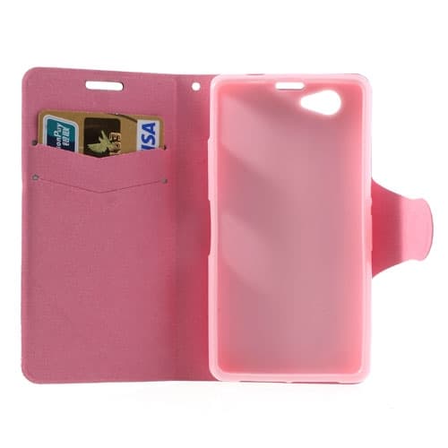 Plånboksfodral till Sony Xperia Z1 Compact (Rosa)