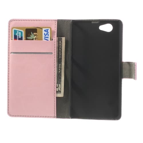 Plånboksfodral till Sony Xperia Z1 Compact (Rosa)