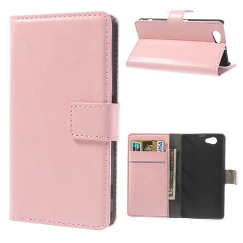 Plånboksfodral till Sony Xperia Z1 Compact (Rosa)