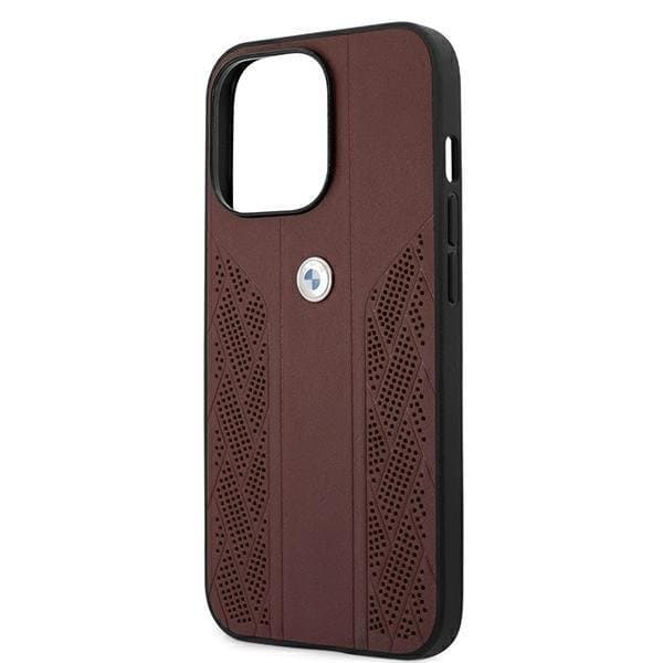 BMW Skal iPhone 13 Pro Läder Curve Perforate - Röd