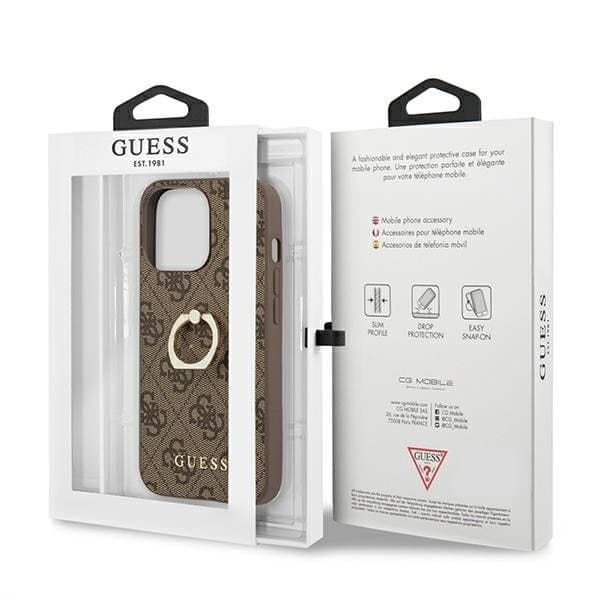 Guess Ring Stand Skal iPhone 13 Pro / 13 - Brun