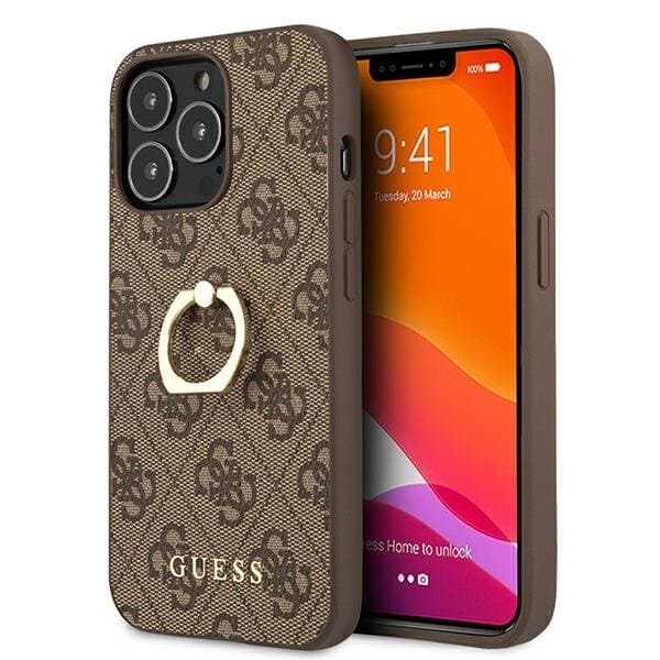 Guess Ring Stand Skal iPhone 13 Pro / 13 - Brun