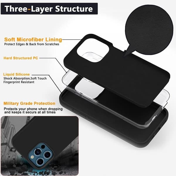 Liquid Silicone Skal iPhone 13 Pro - Mörk Blå