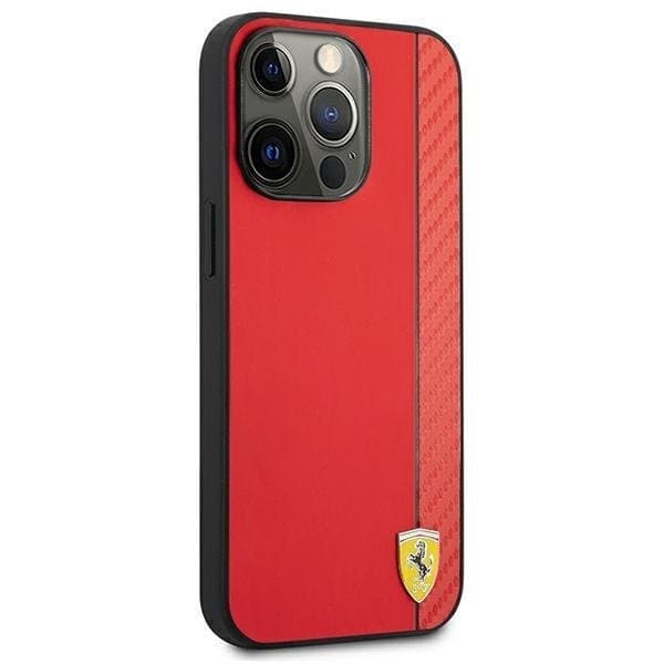 Ferrari Skal iPhone 13 Pro Max On Track Carbon Stripe - Röd