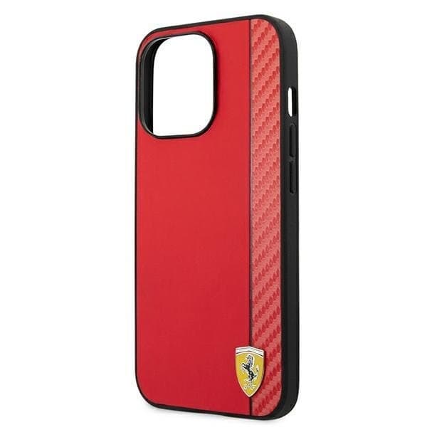 Ferrari Skal iPhone 13 Pro Max On Track Carbon Stripe - Röd