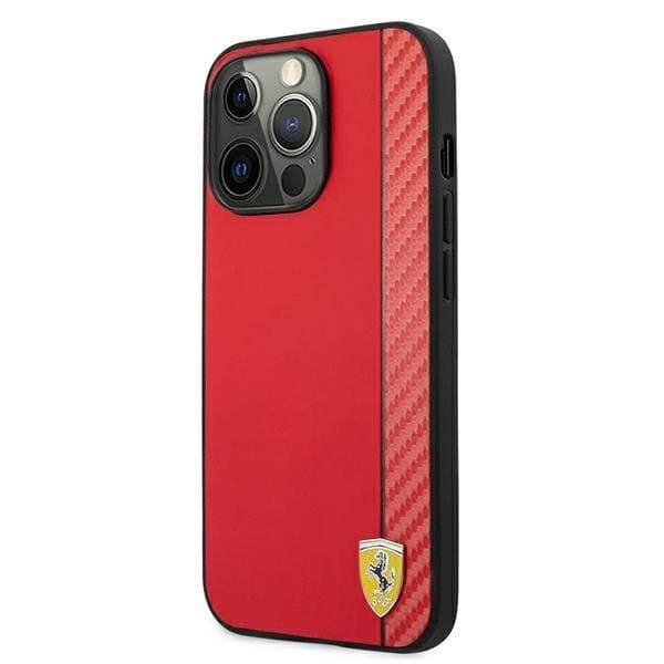 Ferrari Skal iPhone 13 Pro Max On Track Carbon Stripe - Röd