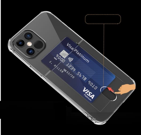 Flexicase Skal med Kortplats iPhone 13 Pro Max - Clear