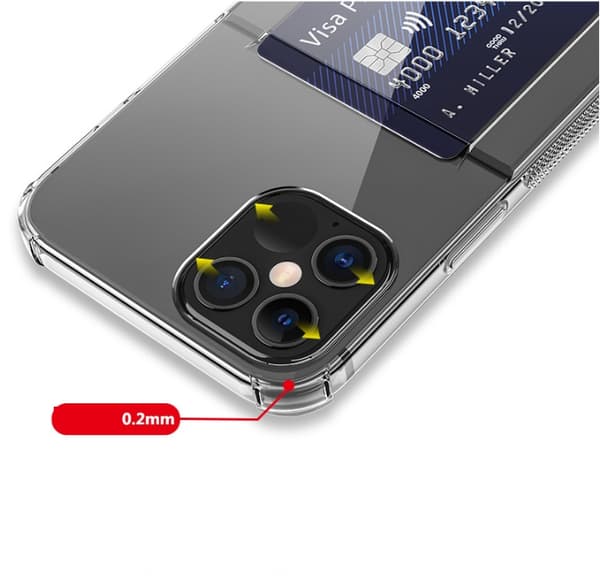 Flexicase Skal med Kortplats iPhone 13 Pro Max - Clear