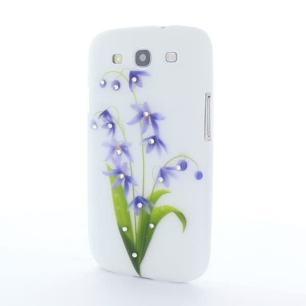 Diamant Baksideskal till Samsung Galaxy S3 i9300 Lila Blommor