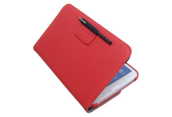 Denim Rotating Armour Fodral till Samsung Galaxy Tab 3 7.0 (Röd)