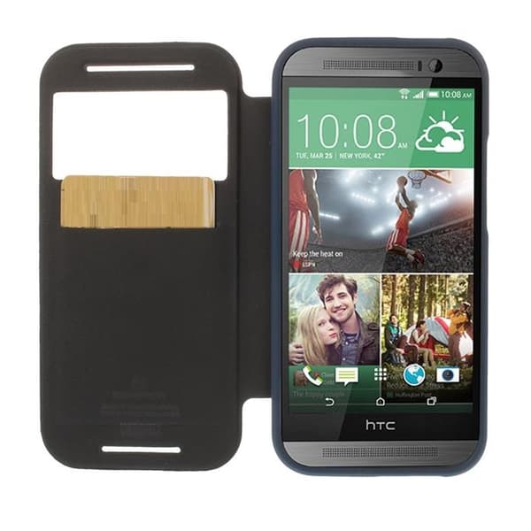 Mercury Bumper View Plånboksfodral till HTC One M8 (2014) - Mörkblå