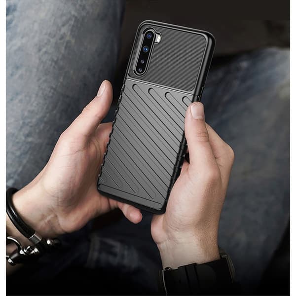 Thunder Twill Texture Skal Till OnePlus Nord - Svart
