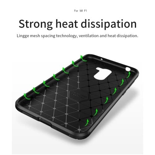 IPAKY Carbon Fiber Mobilskal till Xiaomi Pocophone F1 - Blå