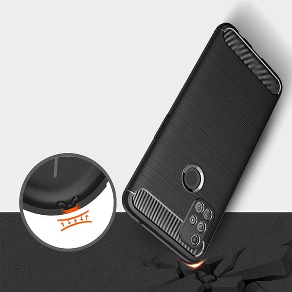 Carbon Fiber Mobilskal till Oneplus Nord N10 5G - Blå