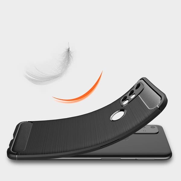 Carbon Fiber Mobilskal till Oneplus Nord N10 5G - Blå