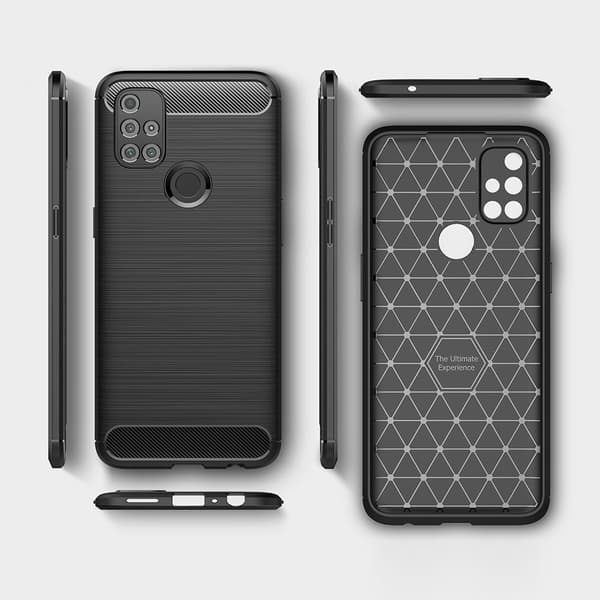 Carbon Fiber Mobilskal till Oneplus Nord N10 5G - Blå
