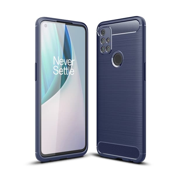 Carbon Fiber Mobilskal till Oneplus Nord N10 5G - Blå