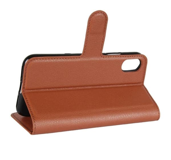 Litchi Plånboksfodral till Apple iPhone X - Brun