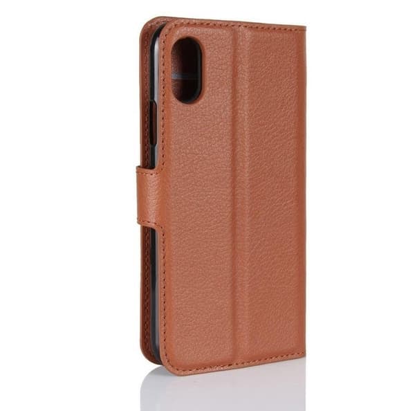 Litchi Plånboksfodral till Apple iPhone X - Brun