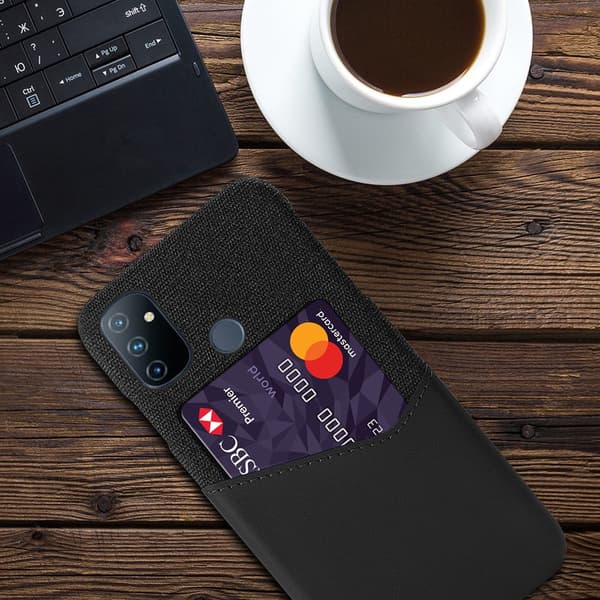 Skal med Kortfack för Oneplus Nord N10 - Svart