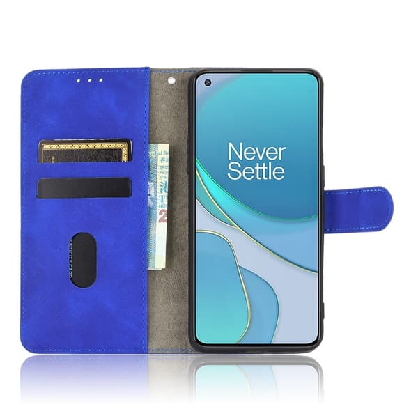Skin Touch plånboksfodral till Oneplus 8T - Blå