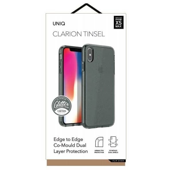 UNIQ Clarion Tinsel skal iPhone Xs Max Ångrök