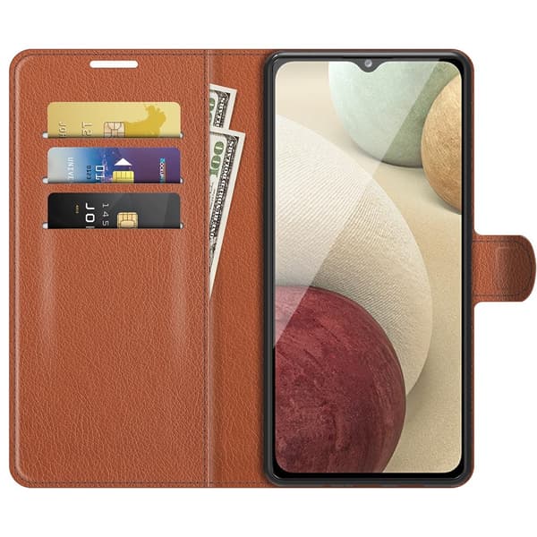 Litchi Plånboksfodral Galaxy A22 4G - Brun