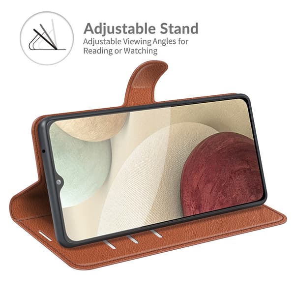 Litchi Plånboksfodral Galaxy A22 4G - Brun