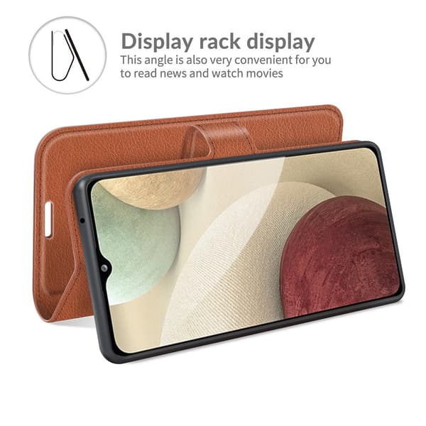 Litchi Plånboksfodral Galaxy A22 4G - Brun