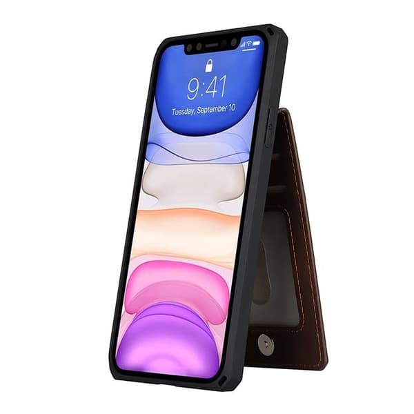 Skal med Kortplatser till iPhone 11 - Brun