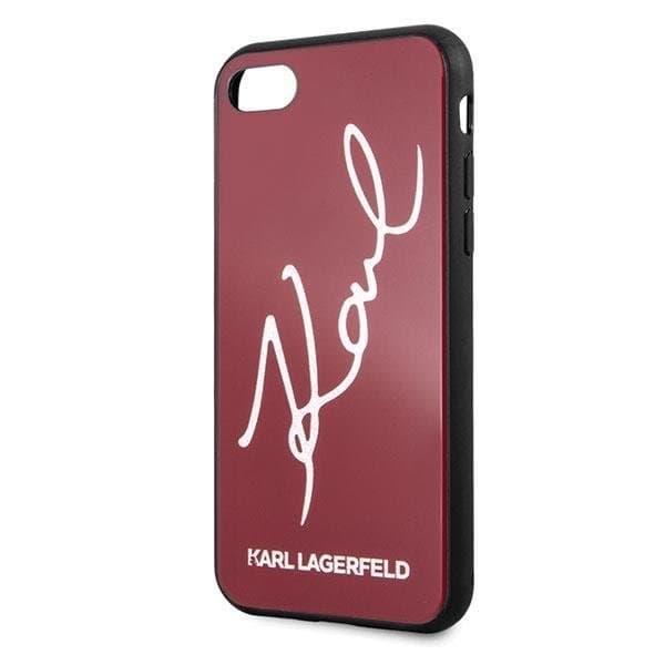 Karl Lagerfeld Skal iPhone 7/8/SE 2020 Signature Glitter - Röd
