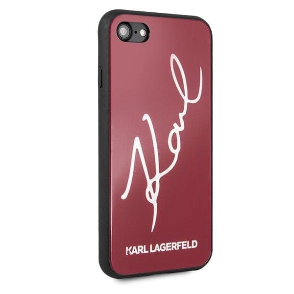 Karl Lagerfeld Skal iPhone 7/8/SE 2020 Signature Glitter - Röd